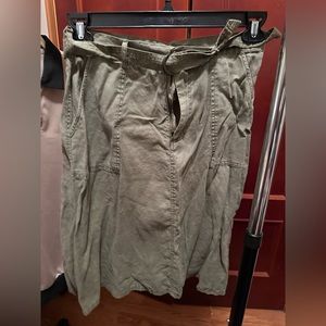 olive green cargo skirt with belt